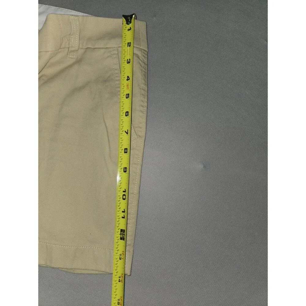 J.Crew Womens Khaki Shorts Size 8 Casual Cotton Solid Beige Flat Front Preowned